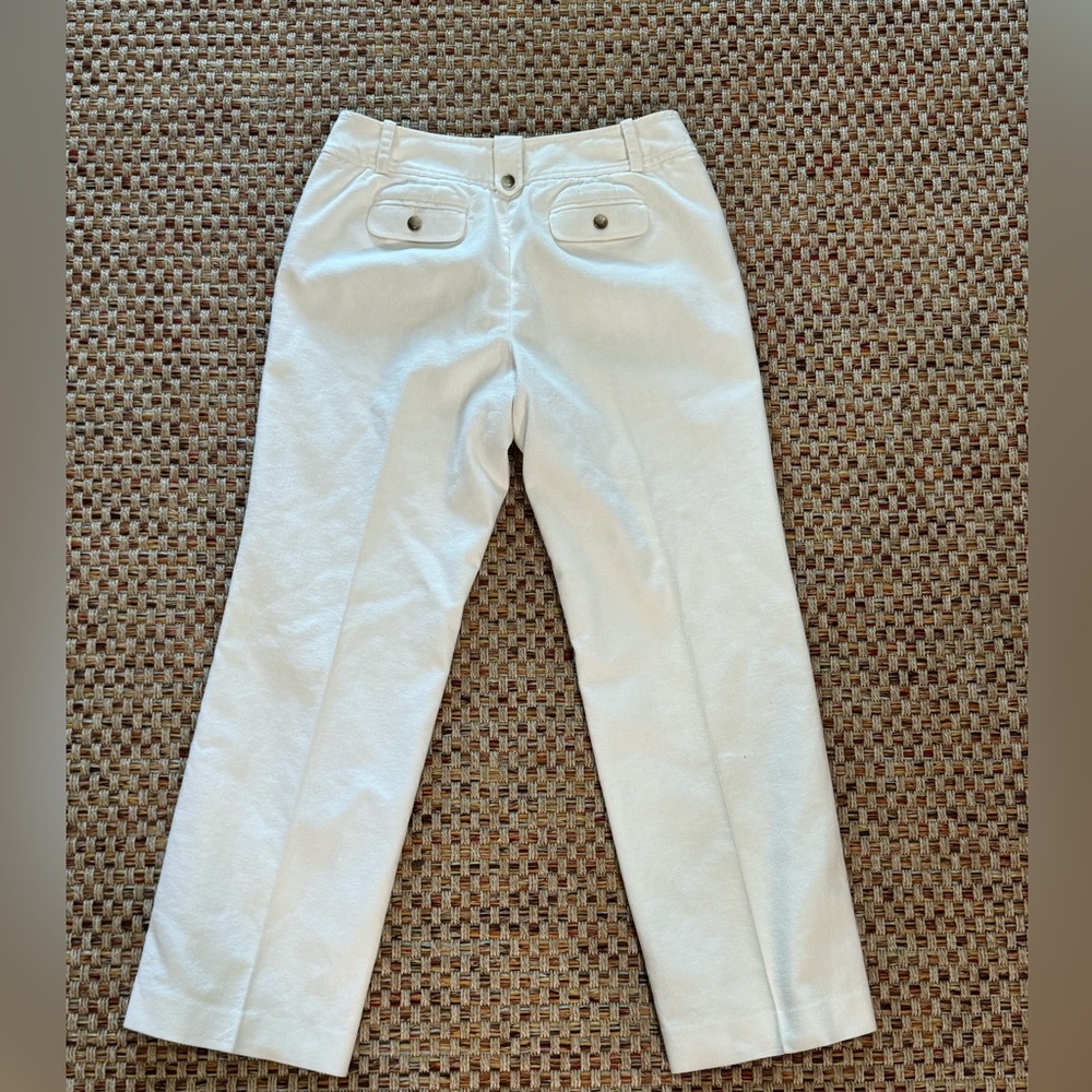🌴Ann Taylor Cream Ivory Dress Pants Cotton Blend Flat Front Straight Leg🌴
